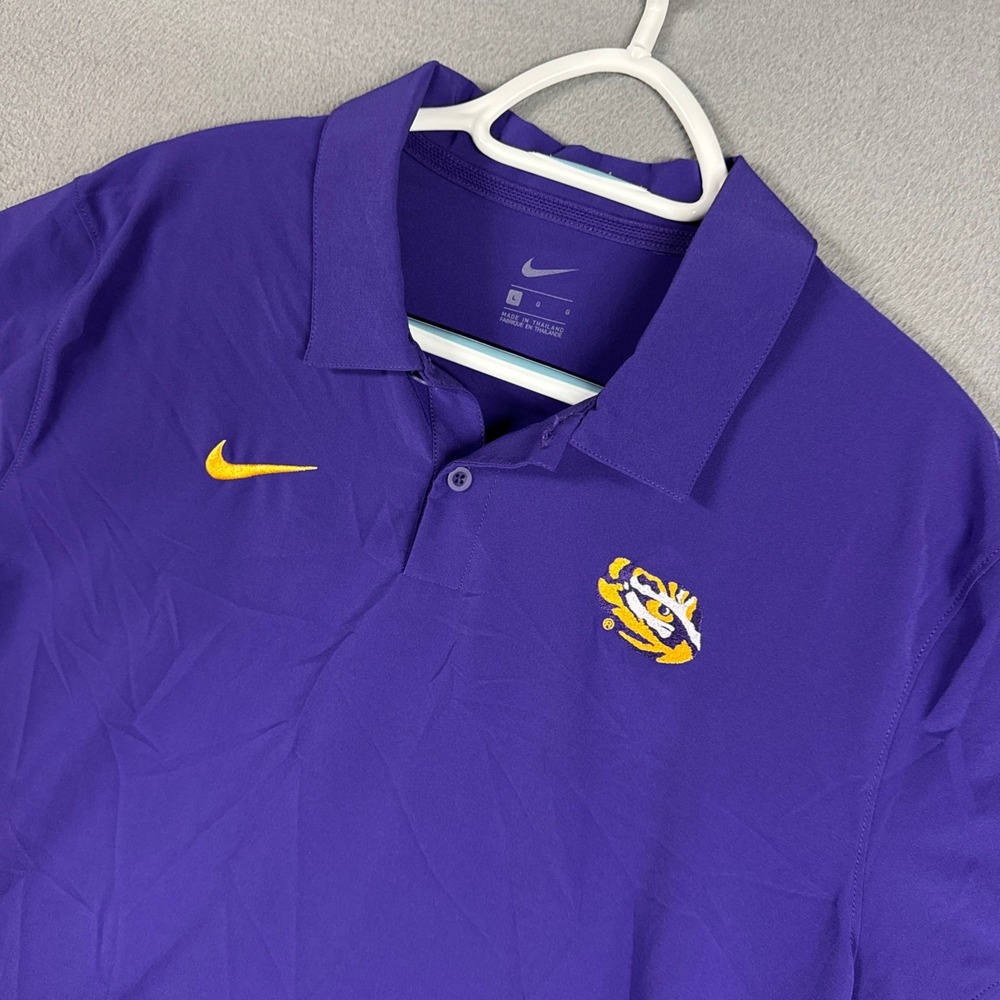 LSU Tigers On-Field Polo Shirt Mens Large Purple Nike Gameday Performance